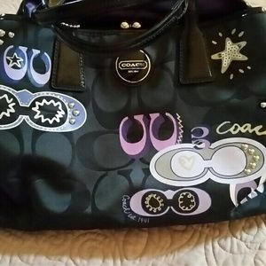 Authentic Coach signature graffiti scribble tote