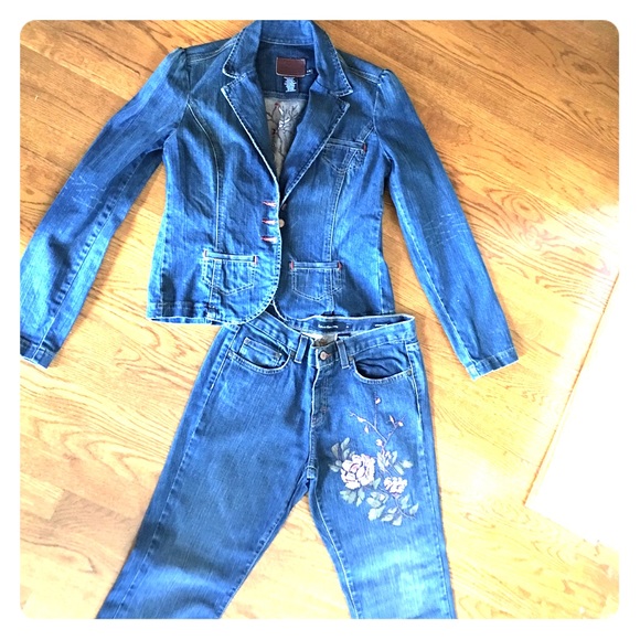 calvin klein denim suit