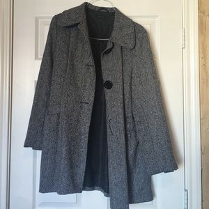 Black & white pea coat TRADED