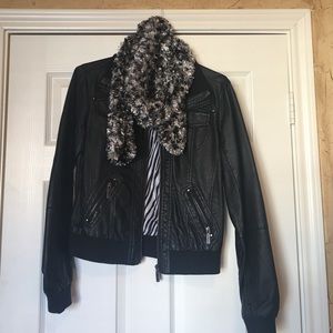 Black faux leather jacket