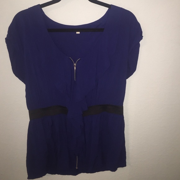 Blue short sleeve blouse