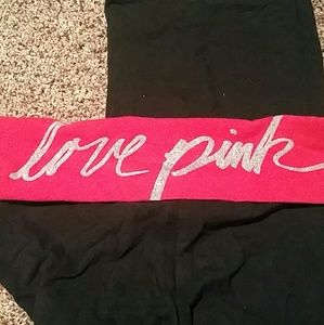 PINK- Red Fold over Yoga Pants