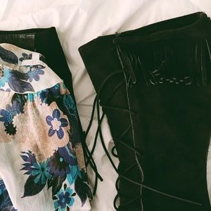 Front Lace Knee HI Boot