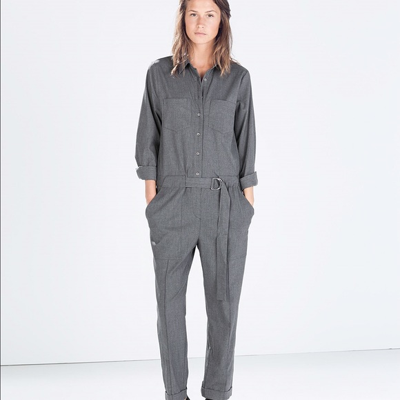 Zara women grey jumpsuit