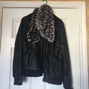 Black faux leather jacket