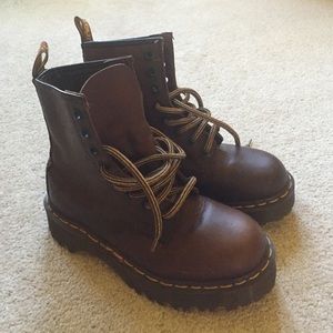 Vintage brown Dr. Martens. Made in England.