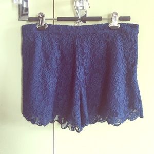 Forever21 deep blue lace shorts