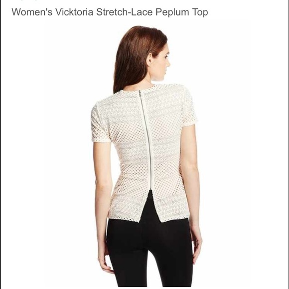 Joie Vicktoria Top - S stretch white peplum - Picture 2 of 3
