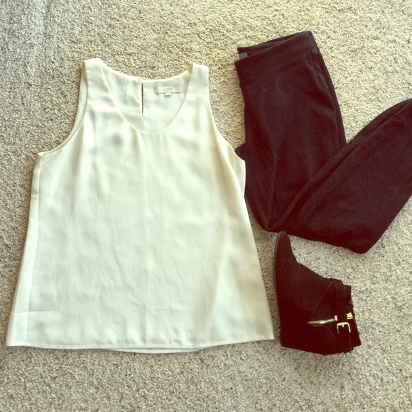 LOFT cream sleeveless top