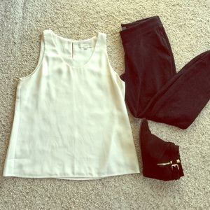 LOFT cream sleeveless top