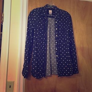 Polka dot button down
