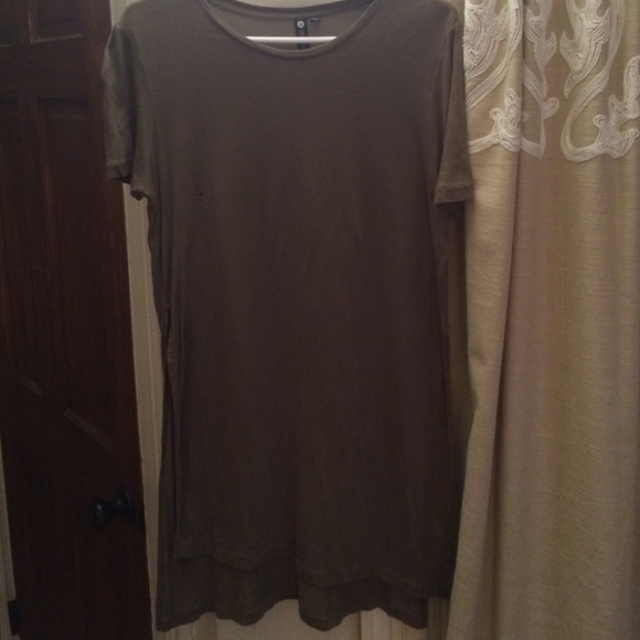 Long Olive shirt dress with slit