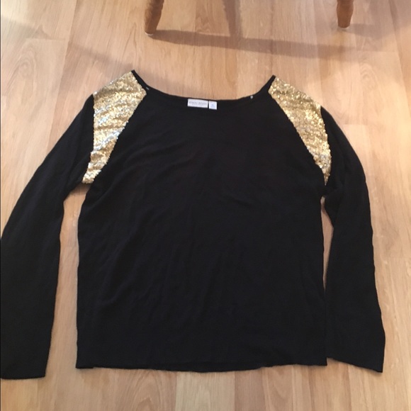 Black with gold sequins sweater