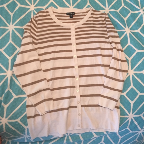 White and gold stripped cardigan