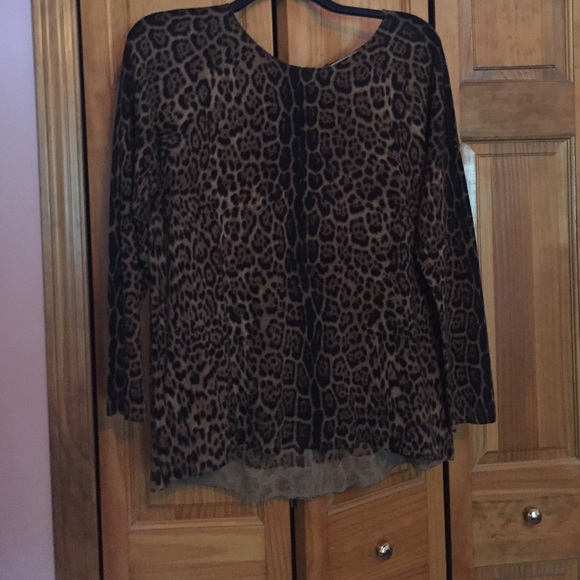 Cheetah zipper sweater
