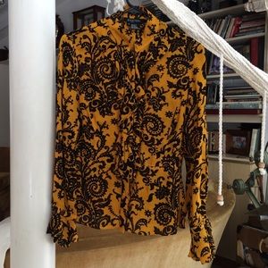 Etcetera mustard long sleeve blouse
