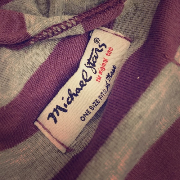 Grey & purple striped scarf