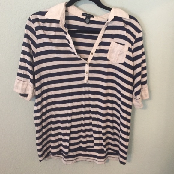 Striped cotton shirt with collar