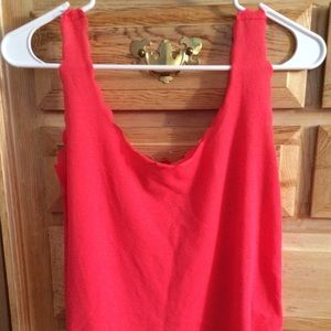 Bright Pink Scalloped Tank Top