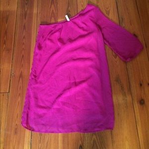One-Shoulder Fuchsia Dress