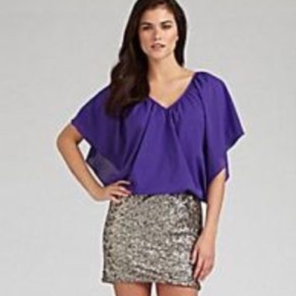 Gianni Bini Ruby Glitz Purple Sequin Mini Dress - Picture 1 of 4