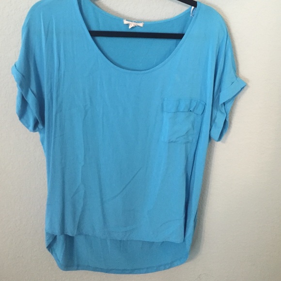 Blue top with front pocket