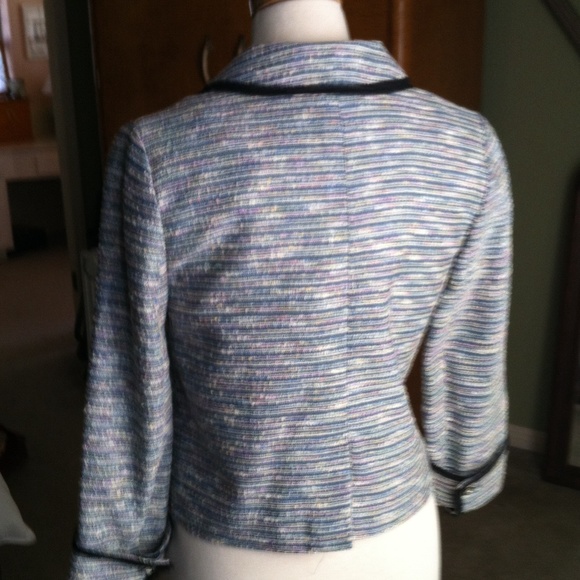 Anthropologie Boucle Blazer in Navy/Pastel Multi - Picture 3 of 4