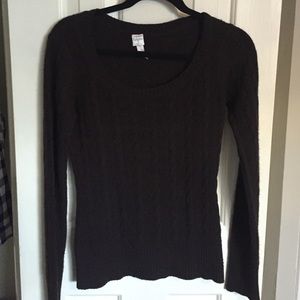 100% cashmere brown cable knit sweater