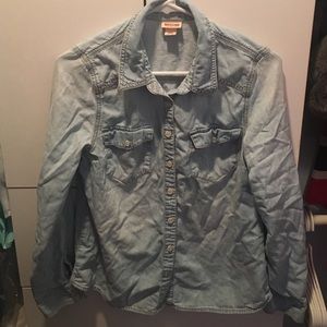 Denim long sleeve button down