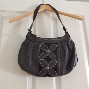 Brighton Leather Handbag Gray/black gently used