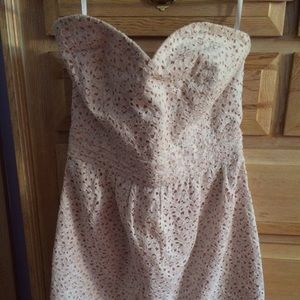 Ivory Eyelet Dress with Sweetheart Neckline