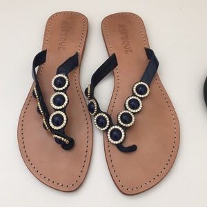 Jeweled sturdy flip flops