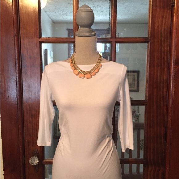 White Boat Neck Top