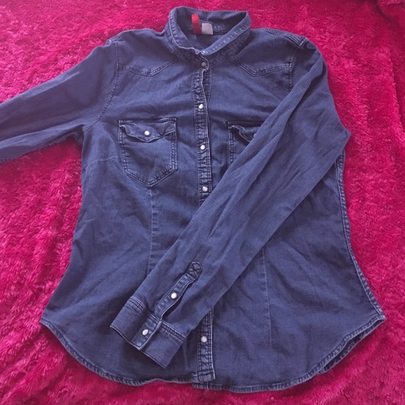 juniors denim shirt
