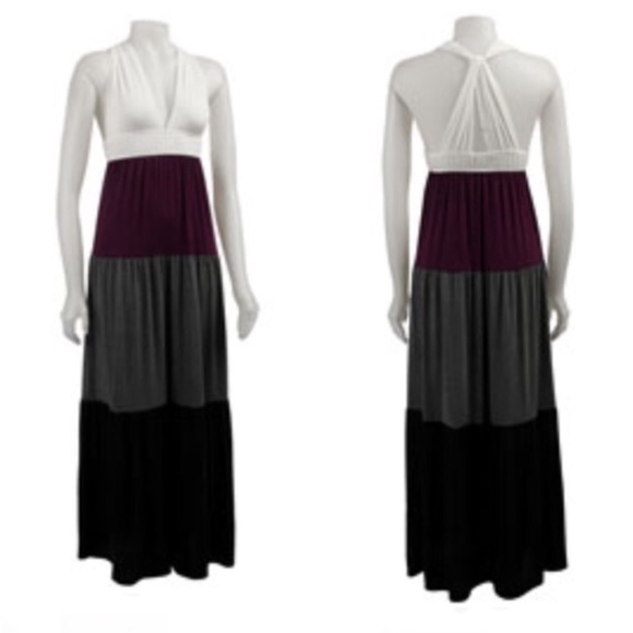 SOLD • Necessary Objects • Color Block Maxi Dress - Picture 1 of 3