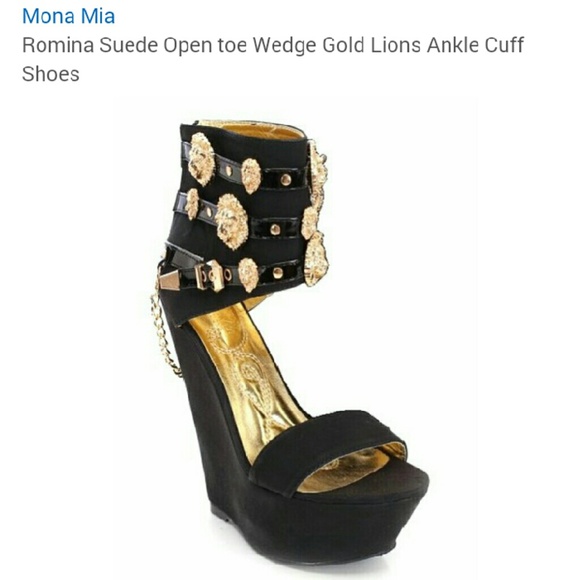 SOLD !!! Black Platform Wedges 8 - Picture 2 of 4