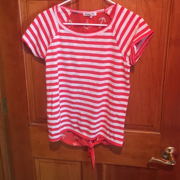 Orange and white striped t shirt