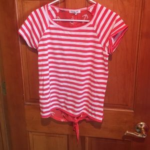 Orange and white striped t shirt