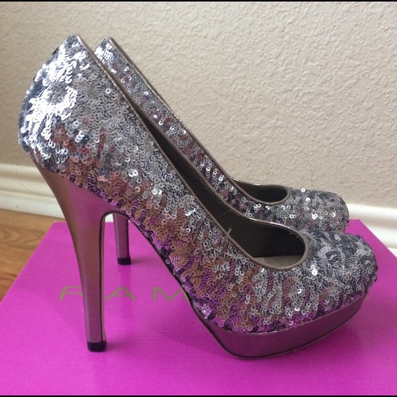 SPARKLY HEELS. WORN ONCE.
