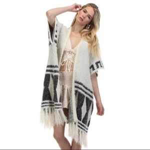 White tribal print sweater