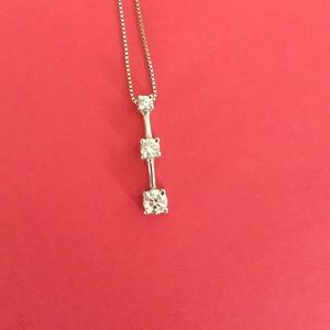 14k white gold diamond necklace