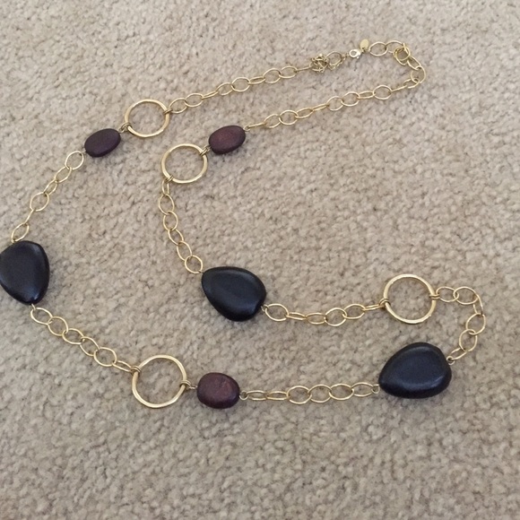 Lia Sophia Gold and Wood Necklace