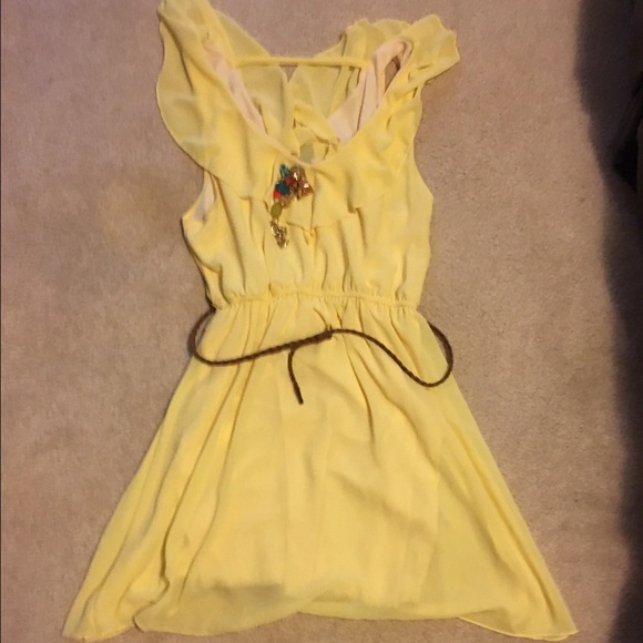 Yellow Open Back Dress