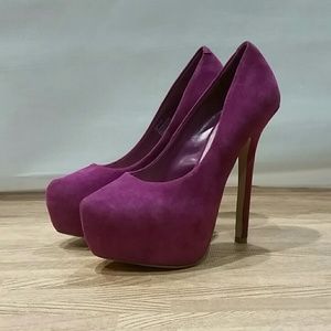 Steve Madden Babylonn purple platform heels