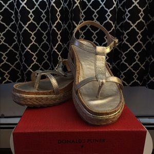 Gold leather thong sandal