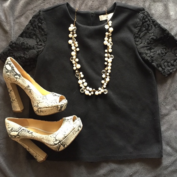 LOFT Lace Sleeve Shirt