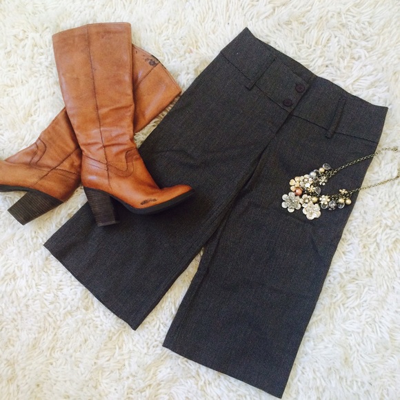 Agaci Too Pants - Gray Dress Gaucho Pants with Thick Waist Band!