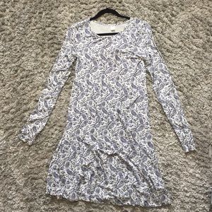 Long sleeve gray and navy swing dress!