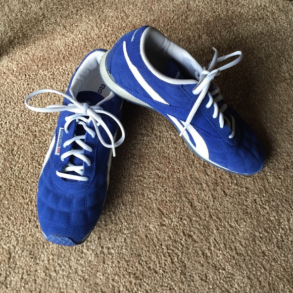 Blue suede sneakers