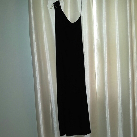 *Sold* Ralph Lauren one shoulder black dress